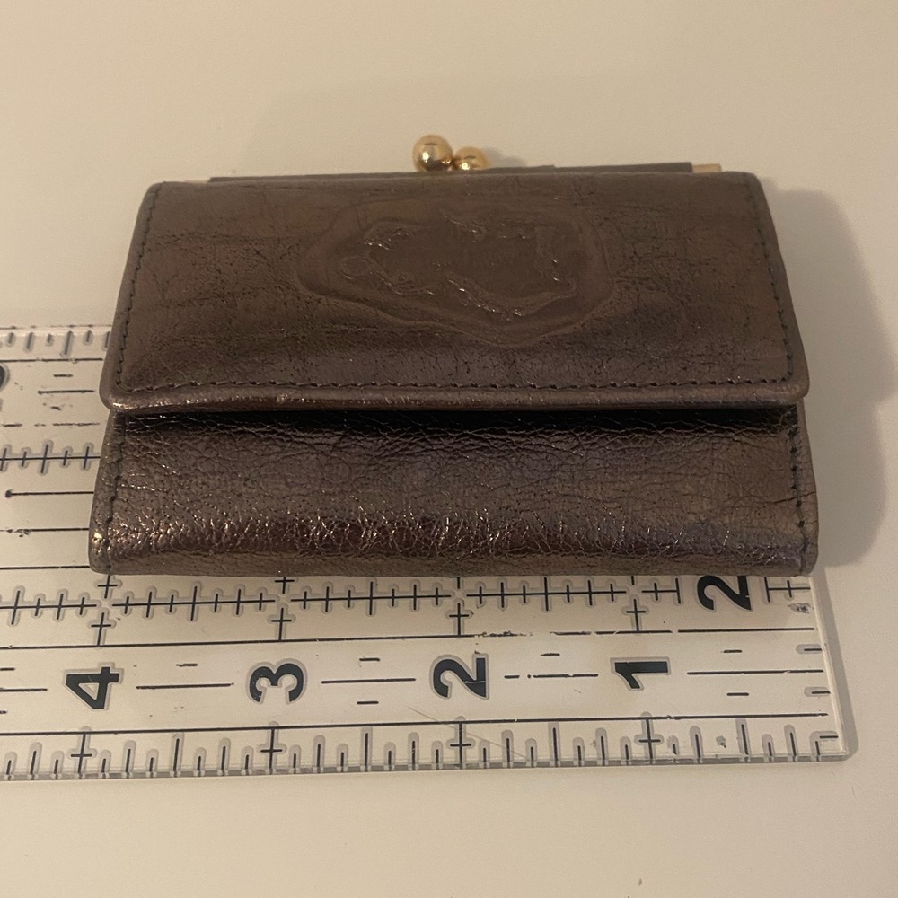 Carlos Falchi Rich Metallic Brown Leather Wallet - Picture 4 of 11